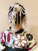スーパーカット 元町店(SUPER CUT)&nbsp;卒業式　ヘアセット　紐アレンジ　ロング