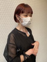 エル(EL by green) (akiko)ミニボブ×ハイライトレッドカラー