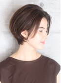 小顔美髪イメチェンピンクブラウン切りっぱなしボブショート