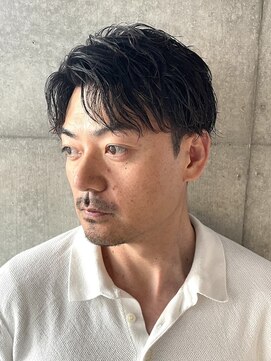 ブルニール 心斎橋(BLEUNIR) かき上げヘア七三オールバックツーブロックスパイラルパーマ