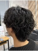 ダウンパーマ/緩めスパイラルパーマ無造作センターパート/メンズ