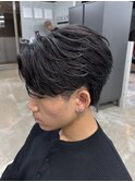 MEN'S HAIR　センターパート　フェザーパーマ　韓国ヘア