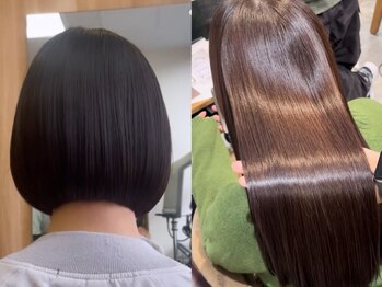 フェイス 港南台店(FACE。)の写真/【髪質改善】柔らかく艶やかにまとまるナチュラルなストレートヘアをご提供します。【港南台/髪質改善】