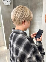 テトヘアー(teto hair)&nbsp;マッシュショート　メンズライクショート　ブロンド　ブリーチ