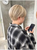 マッシュショート メンズライクショート ブロンド ブリーチ