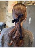 艶感◎タイトローポニーリボンアレンジ結婚式