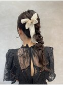 【ツインポニーテール】結婚式/銀座/ヘアセット/アレンジ
