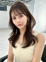 ユーフォリア 渋谷グランデ(Euphoria SHIBUYA GRANDE)&nbsp;顔周りカット ブラウンベージュ レイヤーカット 韓国ヘア