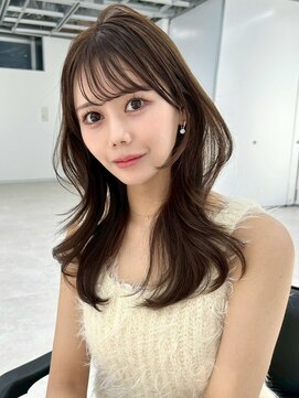 ユーフォリア 渋谷グランデ(Euphoria SHIBUYA GRANDE) 顔周りカット ブラウンベージュ レイヤーカット 韓国ヘア