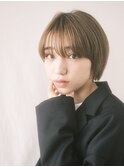 大人ショートボブ丸みショートカットマッシュショート前髪あり
