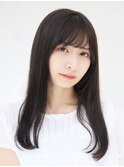 ロング×ストレート×顔まわり