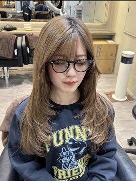 ラピス 横浜(Lapis) Hミルクティシールエクブリーチカラーバタフライレイヤーカット