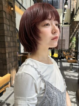ミンクス 銀座店(MINX) MINX宇都　レイヤーボブ　ピンクブラウン