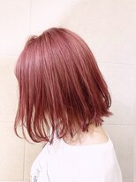 リー ヴィータ 上新庄(Lee Vita)&nbsp;外ハネボブ×ダブルカラー　ピンクベージュ