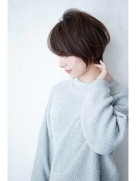 グランアージュ 錦糸町(grandage) 大人可愛い前下がりひし形黒髪小顔ボブ丸みショート20代30代40代