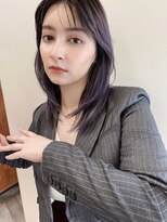大人ナチュラル顔まわりレイヤーひし形ストレート