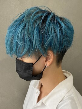 エルマーク(L-MARK) マッシュインナーカラーブリーチダブルカラー韓国センターパート