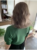 ミディアムロブ×ミルクティーベージュ