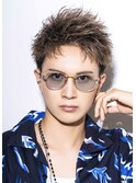 メンズショート ツーブロック ツイスパ アップバング