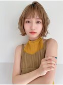 巻いて可愛いふんわりひし形ショートボブ
