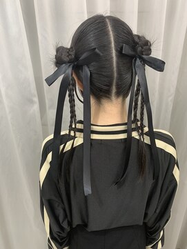 ピークヘア(PEAK HAIR) ヘアメ ☆ カチモリヘアリボンアレンジ
