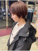 大人可愛いショートボブ白髪ぼかし20代30代40代/大分