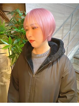 アフィナー 新宿(Afinar) ハイトーンショート/ペールピンク/ショートボブ
