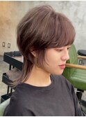 xカット//ホワイトグレージュ/レイヤーカット/チェリーブラウン