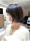 大人可愛い◎ショートボブ切りっぱなしボブ☆前髪あり☆髪質改善