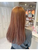 大人ガーリーブリーチなしピンクブラウン