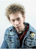 ツーブロックスパイキーショートアップバング黒髪短髪