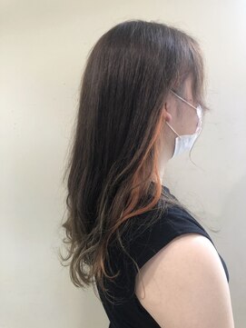 リー 枚方(Lee) 【熊谷】アプリコットオレンジ×インナーカラー