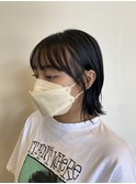 ワイドバング　切りっぱなしボブ