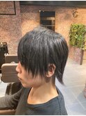ブリーチ無しダブルカラーCoolグレイ/ウルフカット/ウルフ