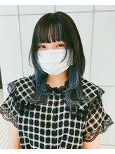 ブランコ 名古屋栄(BLANCO) セミロングウルフ ブルーインナーカラー