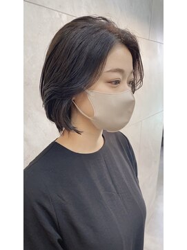 ドゥマン(Demain) イメチェン小顔前髪外ハネボブ大人可愛いチェリーブラウン