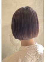 エッジ ヘア メイク(edge hair +make)&nbsp;ボブ/ピンクカラー/ぱつんとボブ