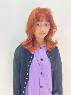 ギグスダブル 栄店(gigs double) カジュアルレイヤーカット/オレンジ