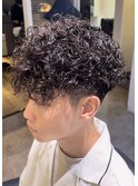 刈り上げセンターパートフェザーパーマサーフカールｎ