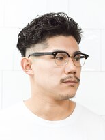 メリケンバーバーショップ フクオカ(MERICAN BARBERSHOP FUK)&nbsp;ハイライトマッシュパーマウルフアッシュブラック