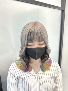 シェイロ(Cielro) ☆前髪アンブレラカラーこなれミディイメチェン/ハイトーン×裾