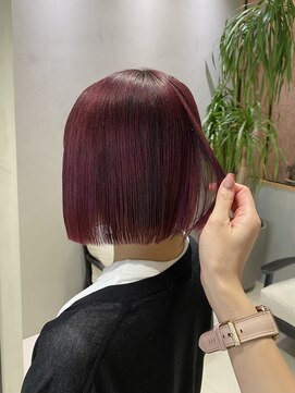 シェノン フェム 名古屋 名駅店(CHAINON×FeM#) チェリーレッド/切りっぱなしボブ/名古屋/髪質改善