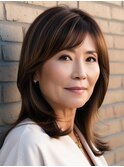 ナチュラルハイライト　４０代ミディアム