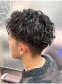 ツイストスパイラルパーマ/フェード/メンズアップバング