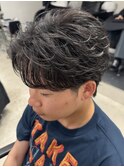 名古屋フェザーパーマセンターパートフェザーショート名駅メンズ