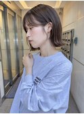 小顔大人ボブ暗めカラーミディアムデザインカラー