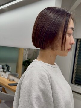 ボブヘア[青山/表参道/白髪染め/白髪ぼかし/ハイライト/縮毛矯正