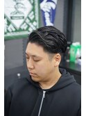 ツーブロックサイドパート＋パーマ