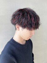 アイズ ヘアー メイク(I's hair make) 波巻き×レッドハイライト