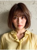 イメチェン/ピンクベージュ/アンブレラカラー/前髪/表参道